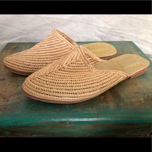 Like New! Moroccan Raffia Slides